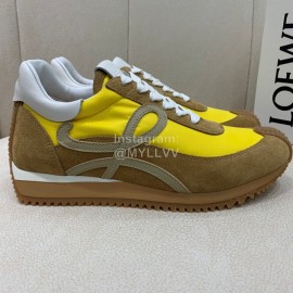Loewe Fashion Suede Thick Soled Casual Sneakers For Women Yellow