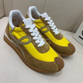 Loewe Fashion Suede Thick Soled Casual Sneakers For Women Yellow