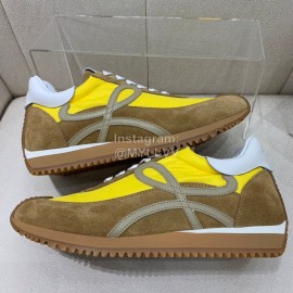 Loewe Fashion Suede Thick Soled Casual Sneakers For Women Yellow
