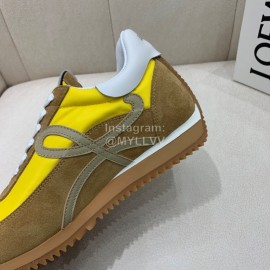 Loewe Fashion Suede Thick Soled Casual Sneakers For Women Yellow