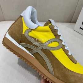 Loewe Fashion Suede Thick Soled Casual Sneakers For Women Yellow
