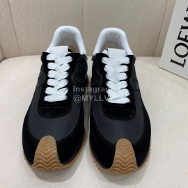 Loewe Fashion Suede Thick Soled Casual Sneakers For Women Black