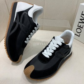 Loewe Fashion Suede Thick Soled Casual Sneakers For Women Black