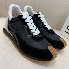 Loewe Fashion Suede Thick Soled Casual Sneakers For Women Black