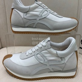 Loewe Fashion Suede Thick Soled Casual Sneakers For Women White