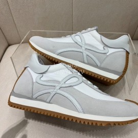 Loewe Fashion Suede Thick Soled Casual Sneakers For Women White