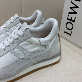 Loewe Fashion Suede Thick Soled Casual Sneakers For Women White