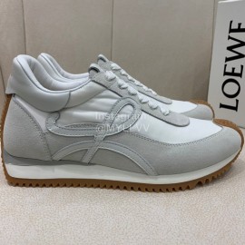 Loewe Fashion Suede Thick Soled Casual Sneakers For Women White