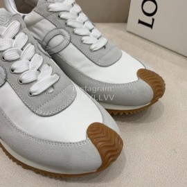 Loewe Fashion Suede Thick Soled Casual Sneakers For Women White