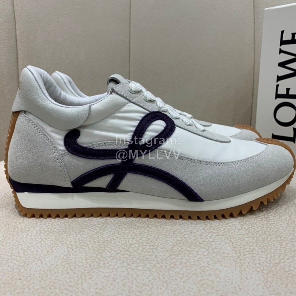 Loewe Fashion Suede Thick Soled Casual Sneakers For Women Gray