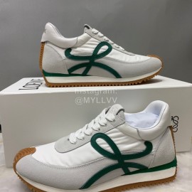 Loewe Fashion Suede Thick Soled Casual Sneakers For Women Green