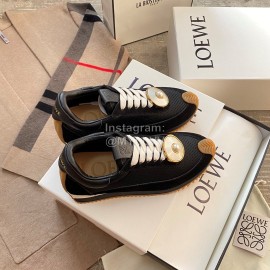 Loewe Lightweight Woven Leather Thick Sole Casual Sneakers For Women Black