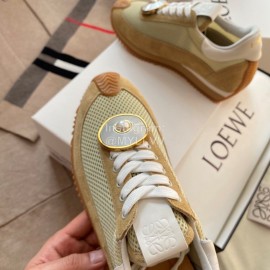 Loewe Lightweight Woven Leather Thick Sole Casual Sneakers For Women Brown