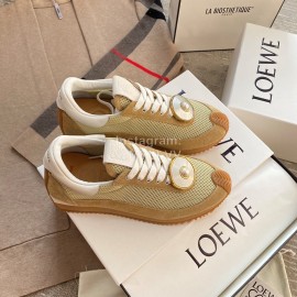 Loewe Lightweight Woven Leather Thick Sole Casual Sneakers For Women Brown