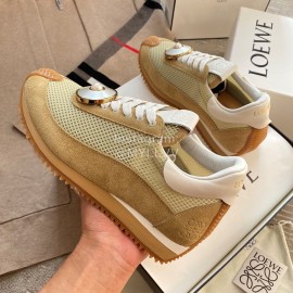 Loewe Lightweight Woven Leather Thick Sole Casual Sneakers For Women Brown