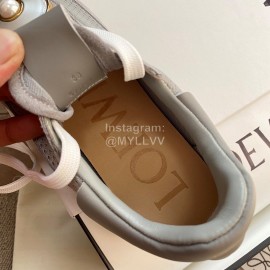 Loewe Lightweight Woven Leather Thick Sole Casual Sneakers For Women Gray