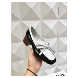 Loewe Soft Leather Bow Vintage High Heel Shoes For Women Black