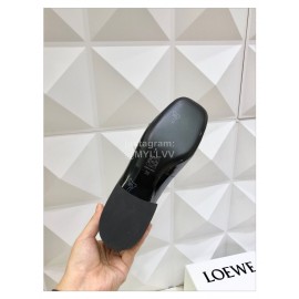 Loewe Soft Leather Bow Vintage High Heel Shoes For Women Black