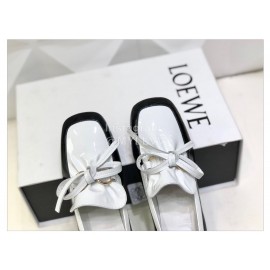 Loewe Soft Leather Bow Vintage High Heel Shoes For Women Black