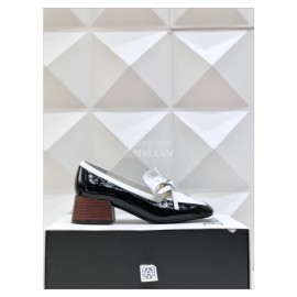 Loewe Soft Leather Bow Vintage High Heel Shoes For Women Black