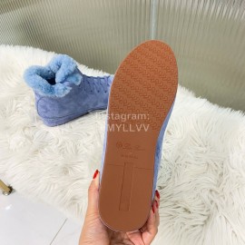 Loro Piana Winter Soft Cashmere Suede Boots For Women Blue