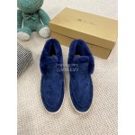 Loro Piana Winter Wool Loafers For Men And Women Blue
