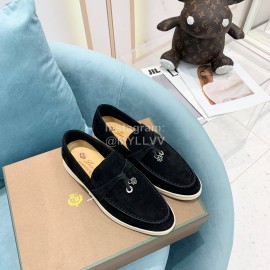 Loro Piana Soft Cashmere Loafers For Women Black