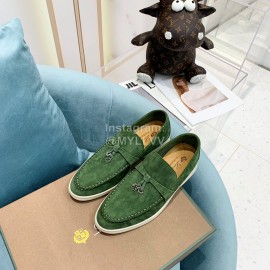 Loro Piana Soft Cashmere Loafers For Women Green