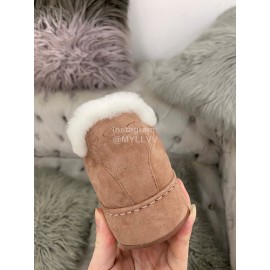 Loro Piana Cashmere Suede Lace Up Shoes For Women Coffee