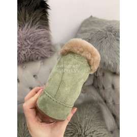 Loro Piana Cashmere Suede Lace Up Shoes For Women Green