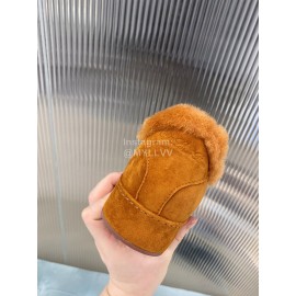 Loro Piana Cashmere Suede Lace Up Shoes For Women Tan