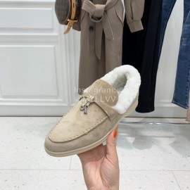 Loro Piana Soft Cashmere Suede Wool Loafers For Women