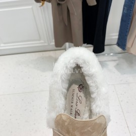 Loro Piana Soft Cashmere Suede Wool Loafers For Women