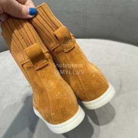 Loro Piana Cashmere Knitted Boots For Women Tan