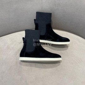 Loro Piana Cashmere Knitted Boots For Women Black