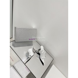 Lost In Echo Cowhide Pointed High Heeled Sandals For Women White