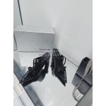 Lost In Echo Cowhide Pointed High Heeled Sandals For Women Black