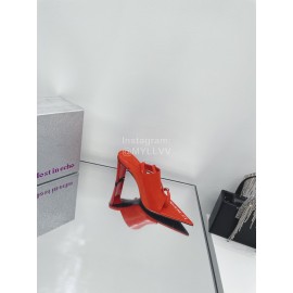 Lost In Echo Cowhide Pointed High Heeled Sandals For Women Red