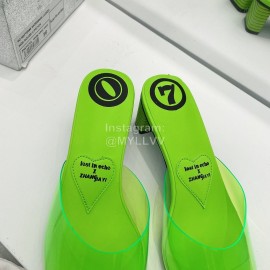 Lost In Echo Pvc Pointed High Heeled Slippers For Women Green