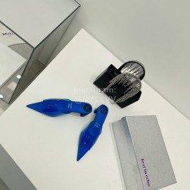 Lost In Echo Pvc Pointed High Heeled Slippers For Women Blue