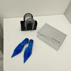 Lost In Echo Pvc Pointed High Heeled Slippers For Women Blue