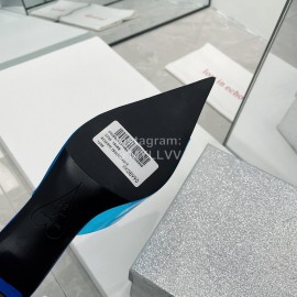 Lost In Echo Pvc Pointed High Heeled Slippers For Women Blue