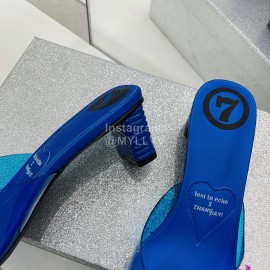 Lost In Echo Pvc Pointed High Heeled Slippers For Women Blue