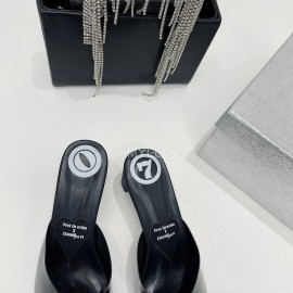 Lost In Echo Pvc Pointed High Heeled Slippers For Women Black