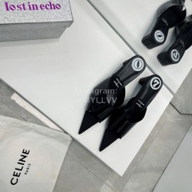 Lost In Echo Pvc Pointed High Heeled Slippers For Women Black