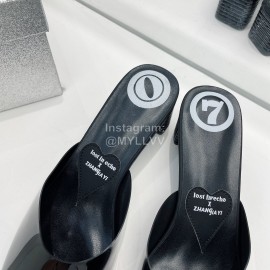 Lost In Echo Pvc Pointed High Heeled Slippers For Women Black