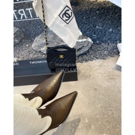 Lost In Echo Cowhide Pointed Thick High Heeled Boots For Women White