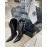 Lost In Echo Cowhide Pointed Thick High Heeled Boots For Women Black