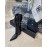 Lost In Echo Cowhide Pointed Thick High Heeled Boots For Women Black