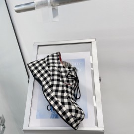 Lost In Echo Plaid Cowhide Thick Soled Loafers For Women Black